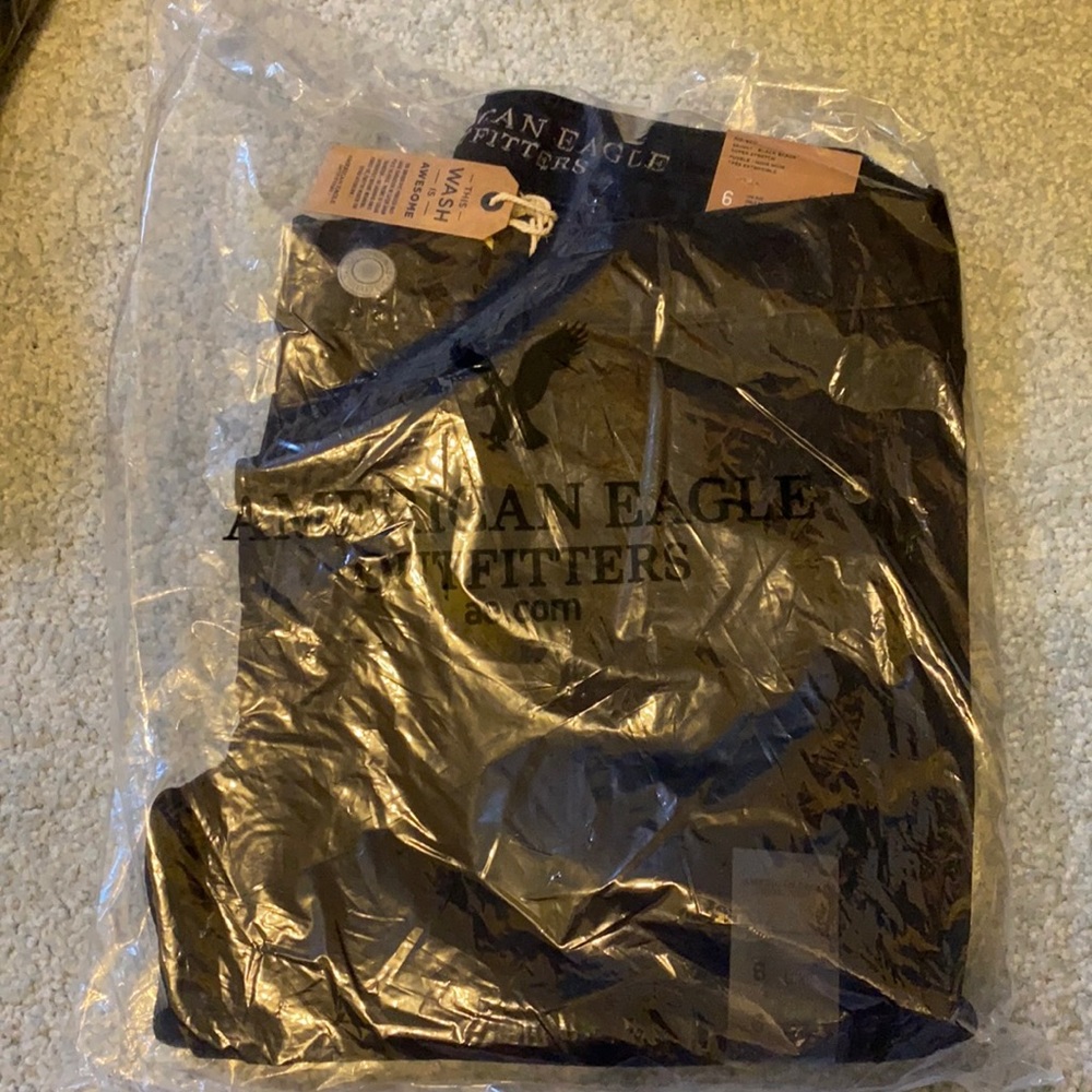 American Eagle Low Rise 6L 6 Long Skinny Black Jeans NWT